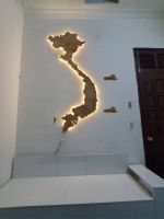 Bản đồ việt nam thế giới đèn led đang thi công