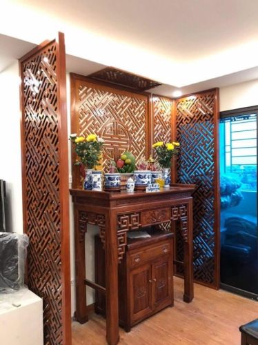 Vách Ngăn Gỗ Bàn Thờ Cắt CNC