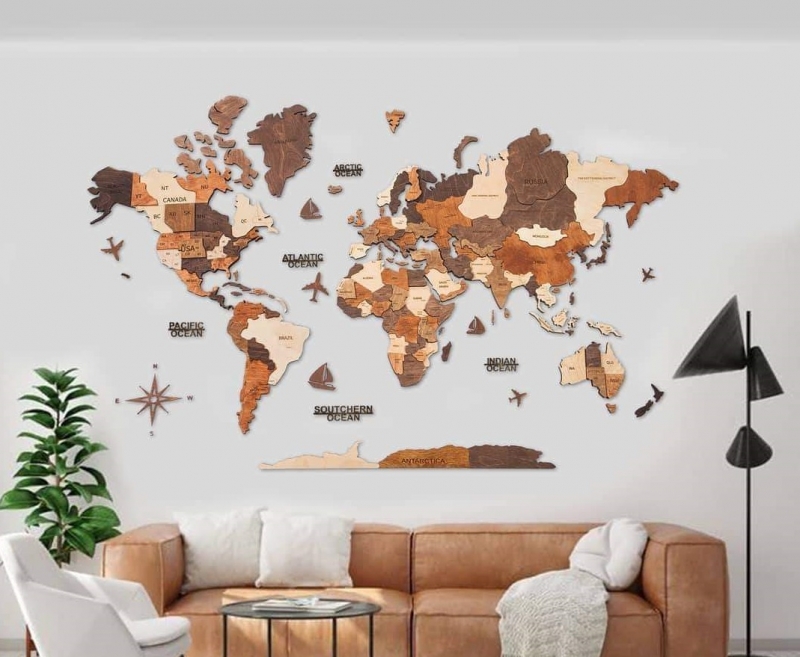 Bản đồ thế giới lắp đặt trọn gói