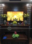 Mẫu thi công phòng thờ cnc tranh led đep