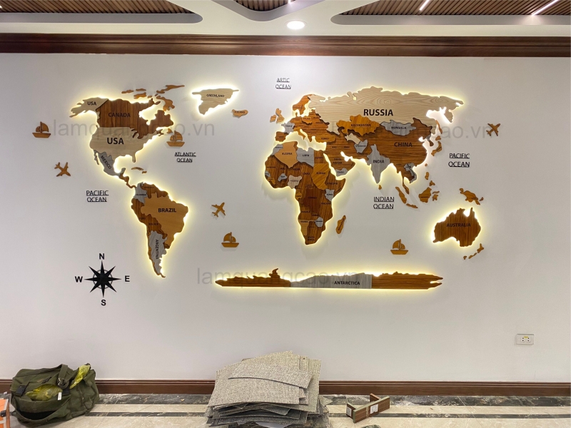 Bản đồ thế giới decor