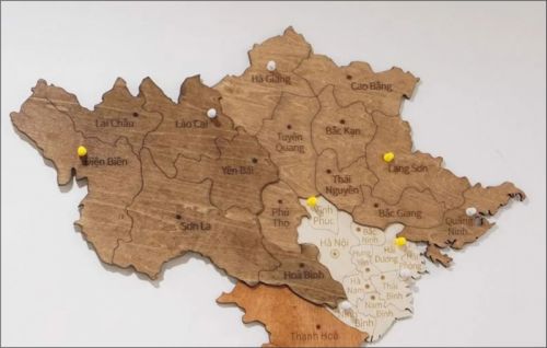 Bản đồ decor cắt khắc cnc laser