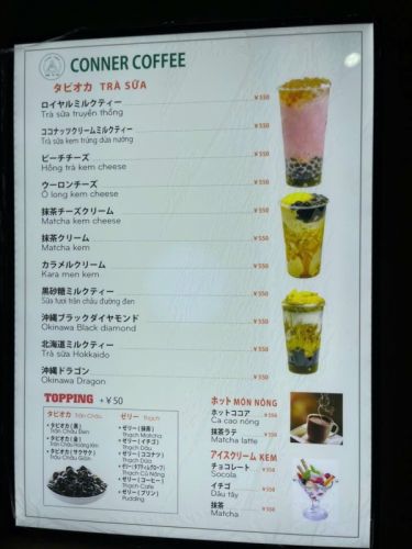 Xưởng làm hộp đèn menu đồ uống